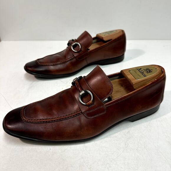 GUC Magnanni x Saks Fifth Avenue Horse Bit Loafer Chili Brown Made Portugal 8.5 - Picture 5 of 12